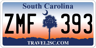SC license plate ZMF393