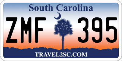 SC license plate ZMF395