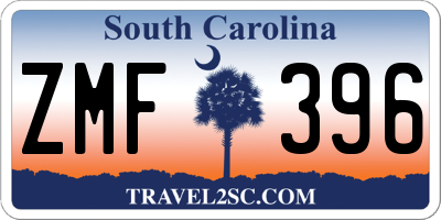 SC license plate ZMF396