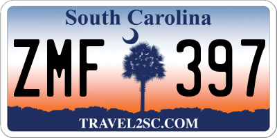 SC license plate ZMF397