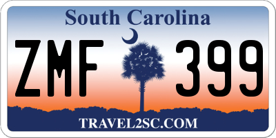 SC license plate ZMF399