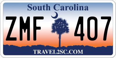 SC license plate ZMF407