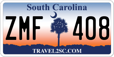 SC license plate ZMF408