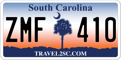 SC license plate ZMF410