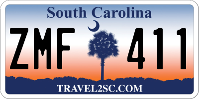 SC license plate ZMF411