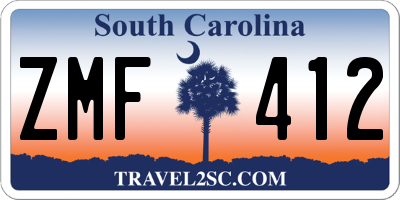 SC license plate ZMF412