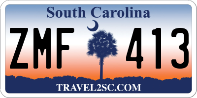 SC license plate ZMF413
