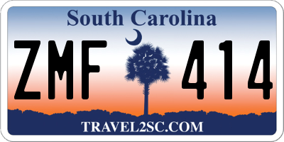 SC license plate ZMF414
