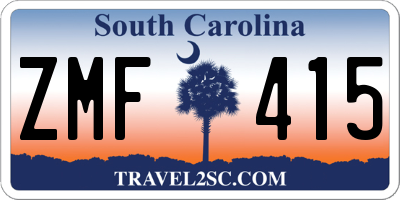 SC license plate ZMF415