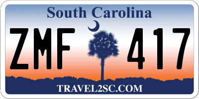SC license plate ZMF417