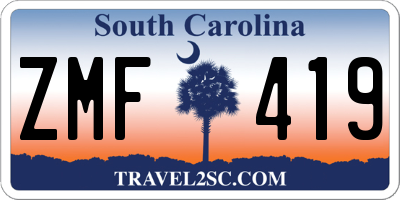 SC license plate ZMF419