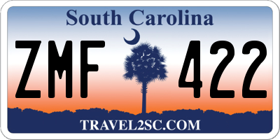 SC license plate ZMF422