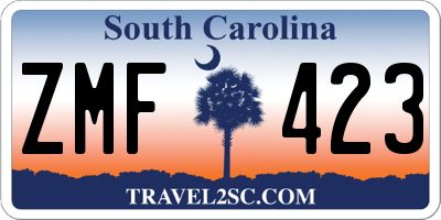 SC license plate ZMF423