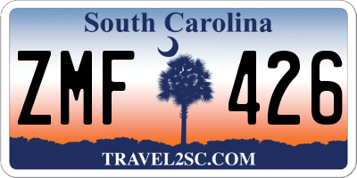 SC license plate ZMF426