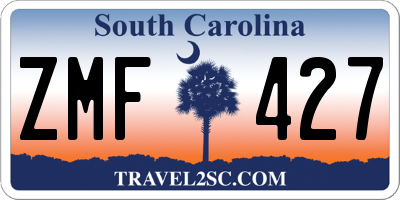 SC license plate ZMF427