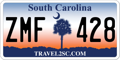 SC license plate ZMF428