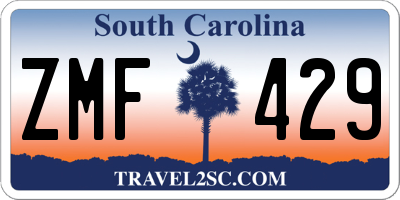 SC license plate ZMF429