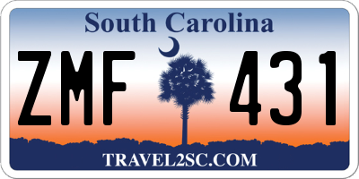 SC license plate ZMF431