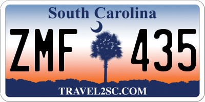 SC license plate ZMF435