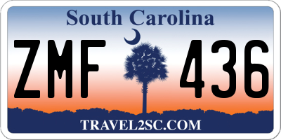 SC license plate ZMF436