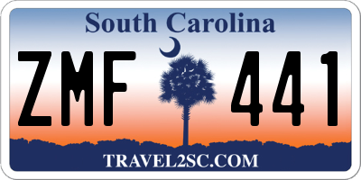 SC license plate ZMF441