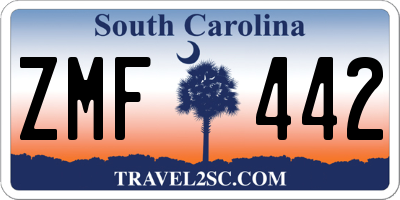 SC license plate ZMF442
