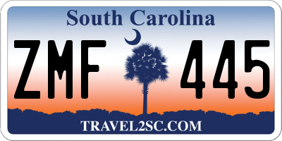 SC license plate ZMF445