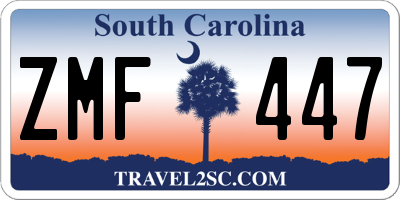 SC license plate ZMF447