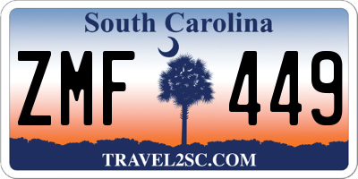 SC license plate ZMF449