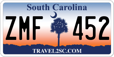 SC license plate ZMF452