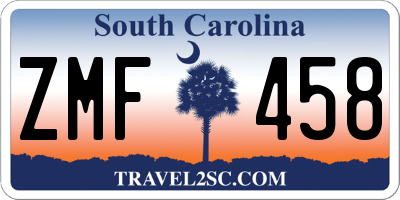 SC license plate ZMF458