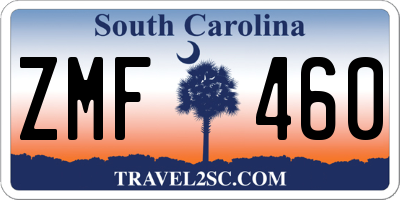 SC license plate ZMF460