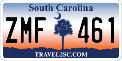 SC license plate ZMF461