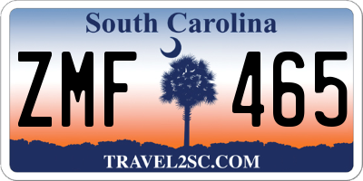 SC license plate ZMF465
