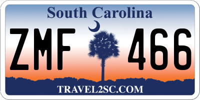 SC license plate ZMF466