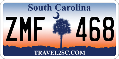 SC license plate ZMF468