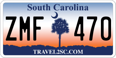 SC license plate ZMF470