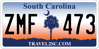 SC license plate ZMF473