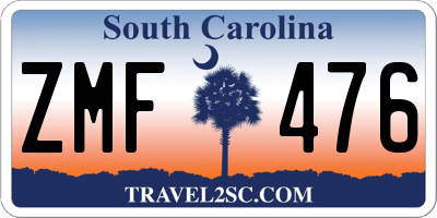SC license plate ZMF476