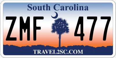 SC license plate ZMF477
