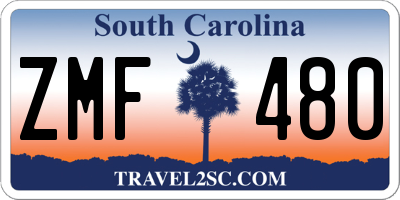 SC license plate ZMF480