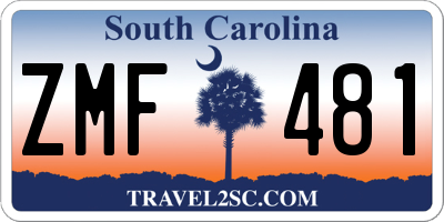 SC license plate ZMF481