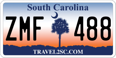 SC license plate ZMF488