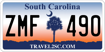SC license plate ZMF490
