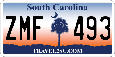 SC license plate ZMF493