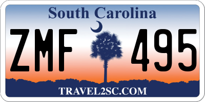 SC license plate ZMF495