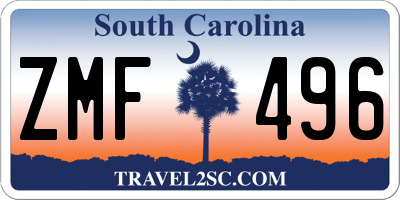 SC license plate ZMF496