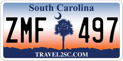 SC license plate ZMF497