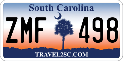 SC license plate ZMF498