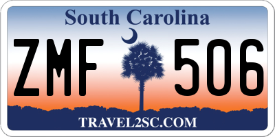 SC license plate ZMF506